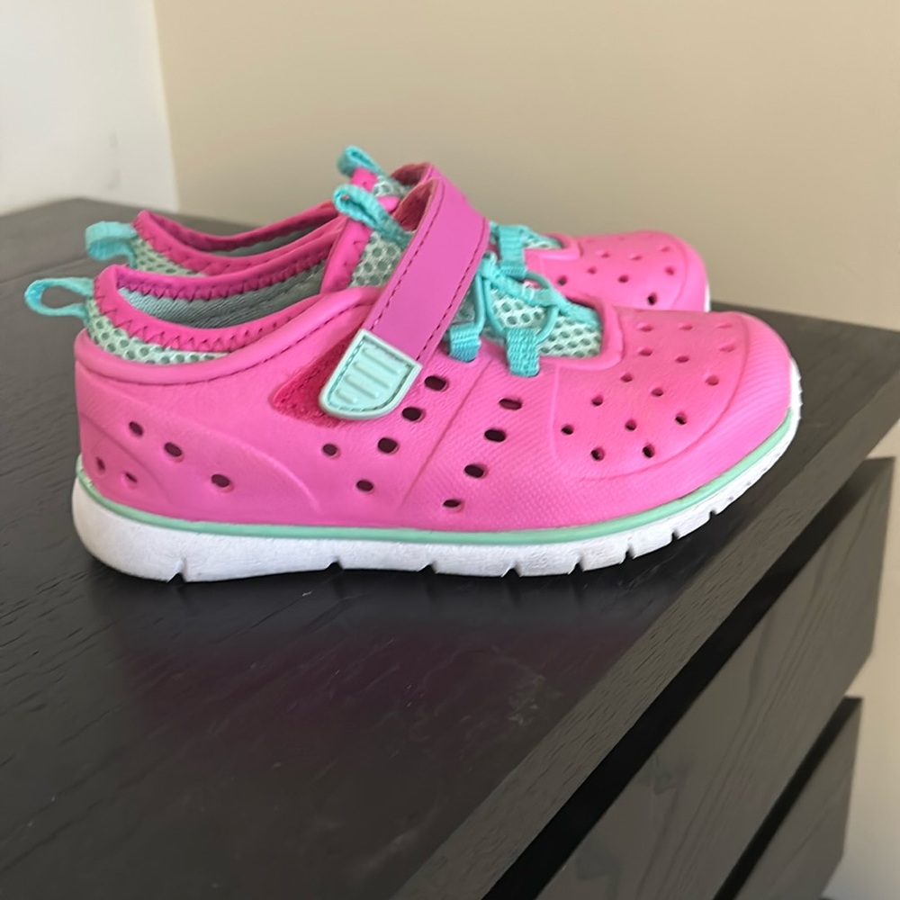 Toddler girl water shoes worn one time